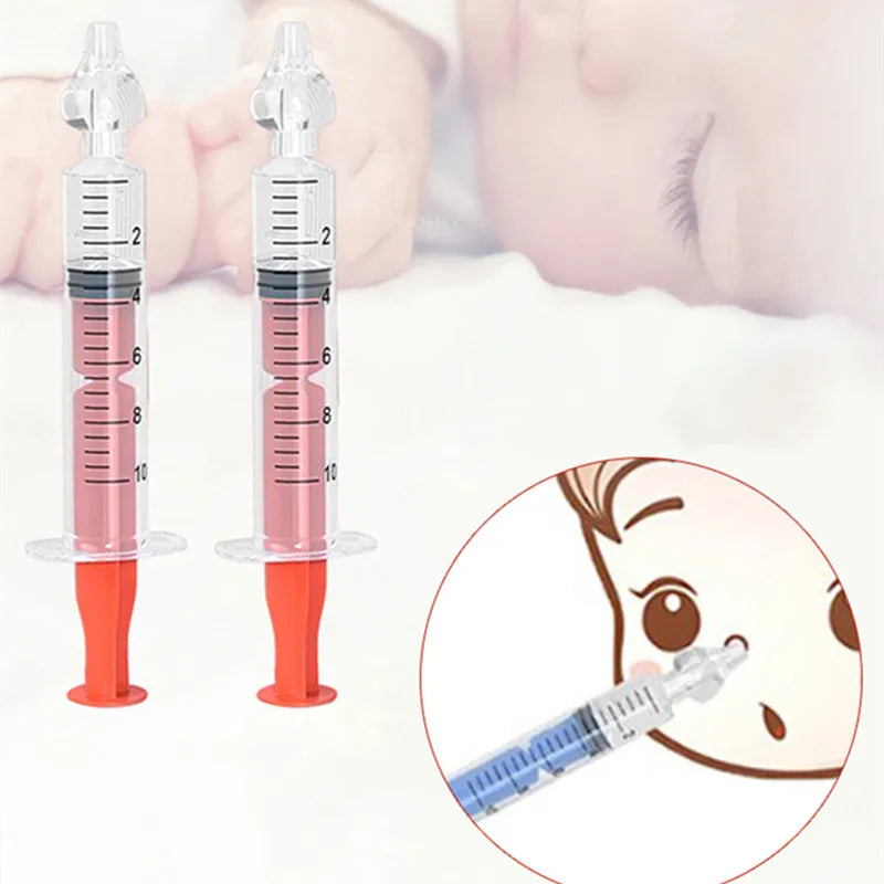 Needle Tube Baby Nasal Aspirator Syringe Baby Nose Cleaner Kids Rhinitis Nasal Washer Reusable Nasal Irrigator Washing for Child SuperFye 2PCS Mixed Color A SuperFye