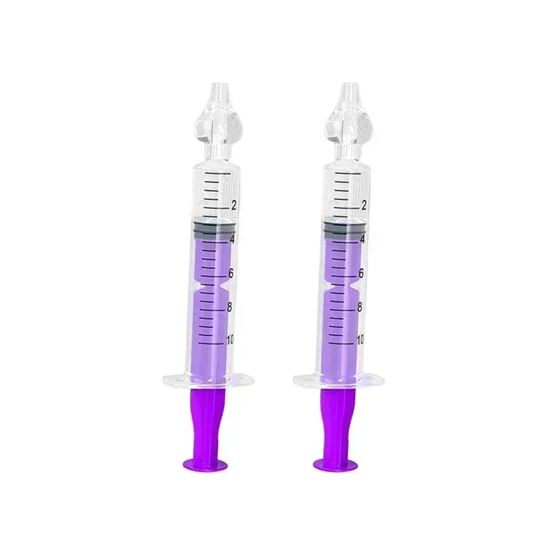 Needle Tube Baby Nasal Aspirator Syringe Baby Nose Cleaner Kids Rhinitis Nasal Washer Reusable Nasal Irrigator Washing for Child SuperFye 2PCS Purple SuperFye