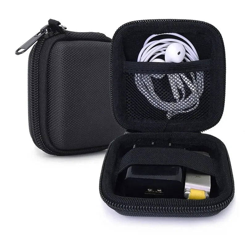 Portable Earphone Storage Bag Data Cable Organizer Bag Multifunctional Digital Gadgets Case For Charger U Disk Protective Cover SuperFye black SuperFye