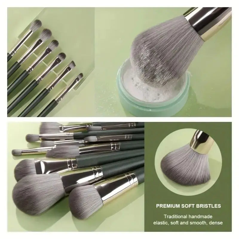 14Pcs Makeup Brushes Set Large Fluffy Soft Eye Shadow Foundation Brush Women Cosmetic Powder Blush Blending Beauty Make Up Tools SuperFye 14 Pcs SuperFye