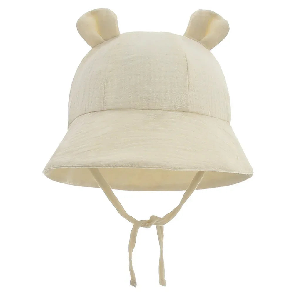 2022 New Autumn Baby Sun Hat Children Outdoor Rabbit Ear Beach Caps Boy Girl Panama Hat Unisex Beach Bucket Hats Bunny Hat SuperFye Beige SuperFye