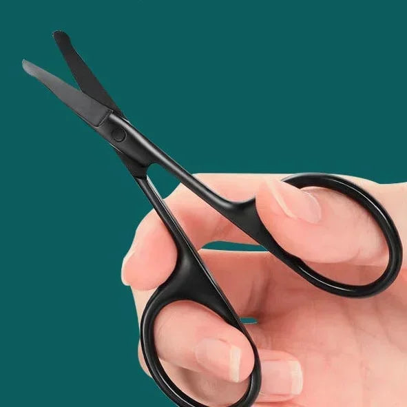 Stainless steel round head small scissors eyebrow trimming tool scissors beard beauty scissors nose hair scissors