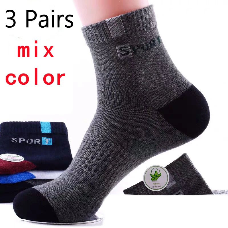 5pairs Men's Fashion Sports Socks, Striped Cotton Sweat Absorption Breathable Comfortable Ankle Socks