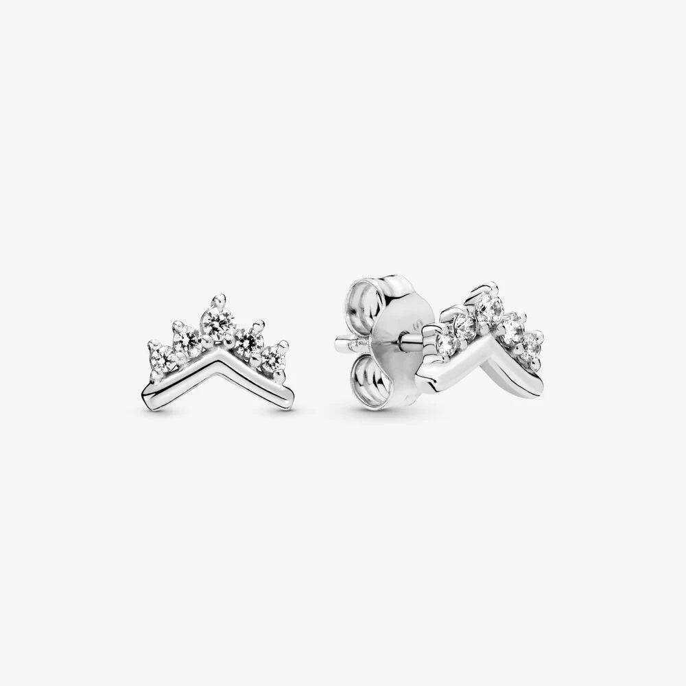 Original 925 Sterling Silver Earrings plata de ley Sparkling Love Heart Ear Studs Earrings for Women Jewelry Gifts SuperFye bue055 SuperFye