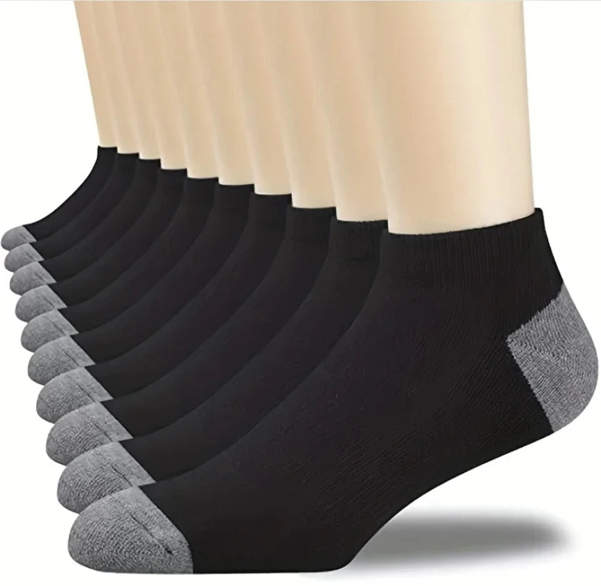 5pairs Men's Fashion Sports Socks, Striped Cotton Sweat Absorption Breathable Comfortable Ankle Socks