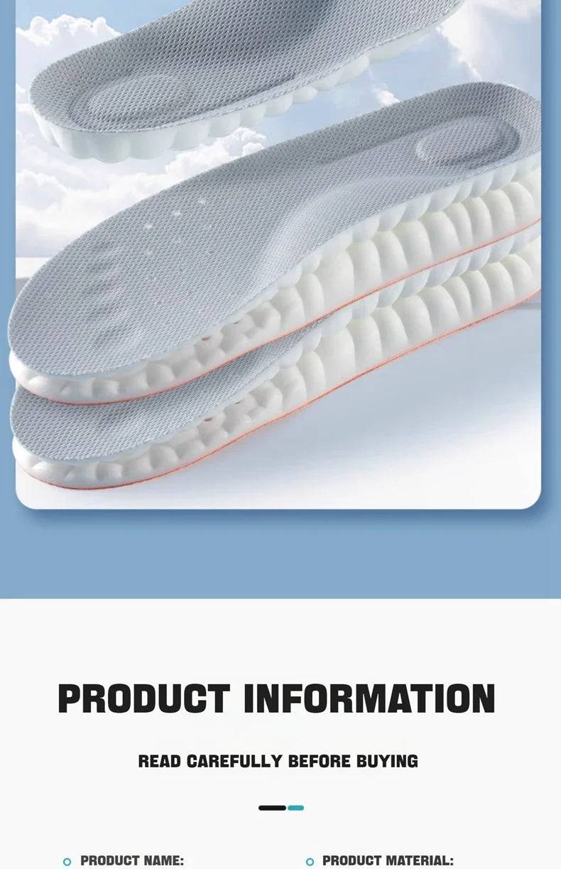 1Pair 4D Soft Shoes Insoles for Feet Plantar Fasciitis Insole Arch Support Orthopedic Inserts Sports Shock Absorption Shoe Pads SuperFye Gray / EU39-40 SuperFye