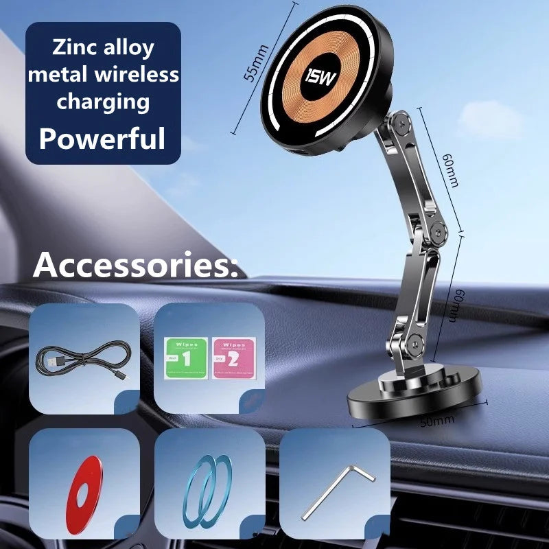 Magnetic Car Wireless Charger Stand Magnet Car Mount Fast Charging Station Phone Holder Bracket For iPhone 15 14 13 12 Pro Max SuperFye NO Wireless Charger SuperFye