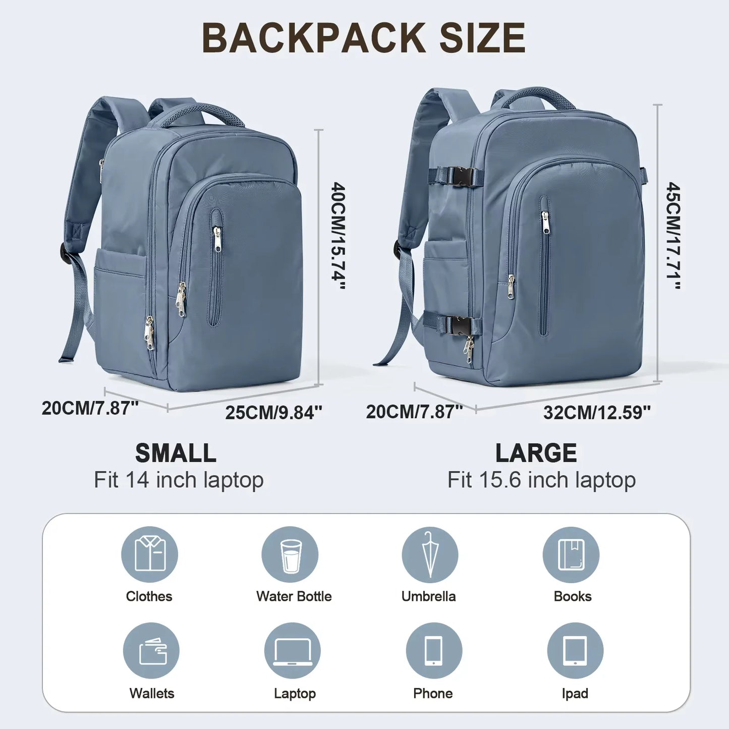 Laptop Bag Travel Backpack for Women Large Capacity Easyjet Carry-Ons 45x36x20 Backpack Ryanair 40x20x25, Men's Cabin Backpack SuperFye Dark Blue / S SuperFye