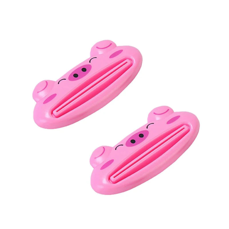 For Home Bathroom 1 Pcs Animal Easy Toothpaste Dispenser Plastic Tooth Paste Tube Toothpaste Squeezer Rolling Holder Cocina SuperFye 2pcs pink pig SuperFye