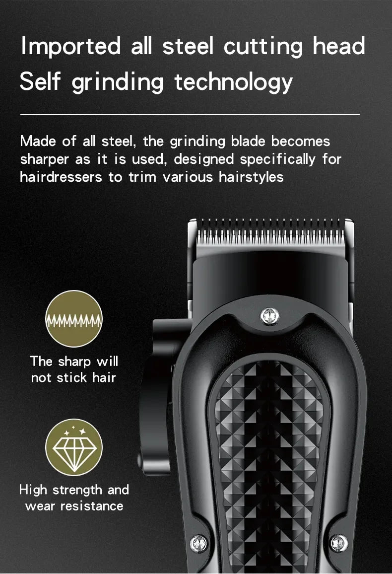 Hiena HYN-212 Electric Hair Clipper UBS Rechargeable Cordless Beard Trimmer Men Powerful Electric Hair Clipper Trimming Tool SuperFye black SuperFye