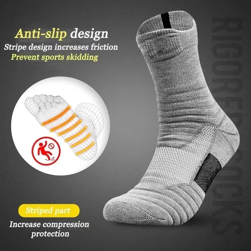 1/3 Pairs Anti-slip Football Socks Men Cotton Sock Short Long Tube Soccer Basketball Sport Socks Breathable Deodorous Sock 39-45 SuperFye 3pairs-short-mixed / EU39-45 SuperFye