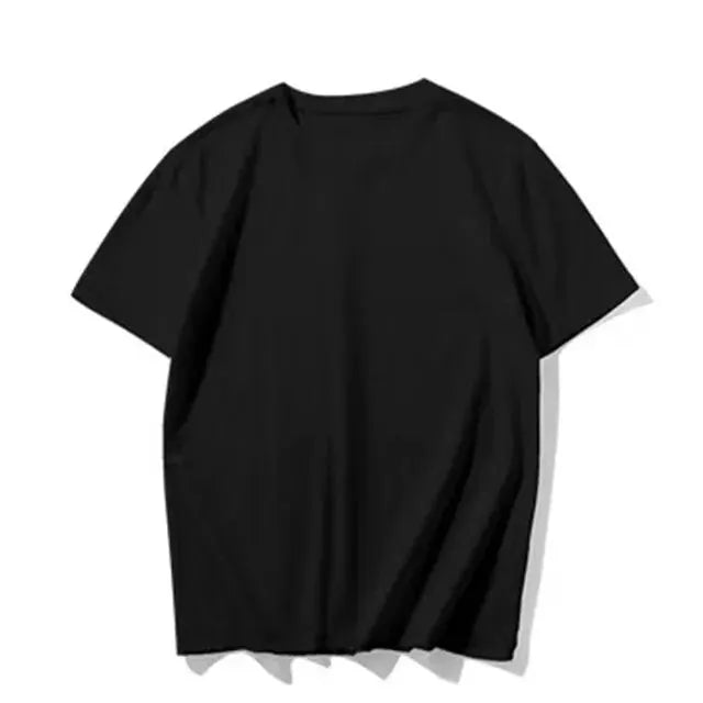 Summer 100% Cotton T Shirts Mens Casual Short Sleeve Solid Cotton Crew Neck Soft T-Shirts Basic Men's Loose Fit Tee Shirt Tops SuperFye L / Black SuperFye