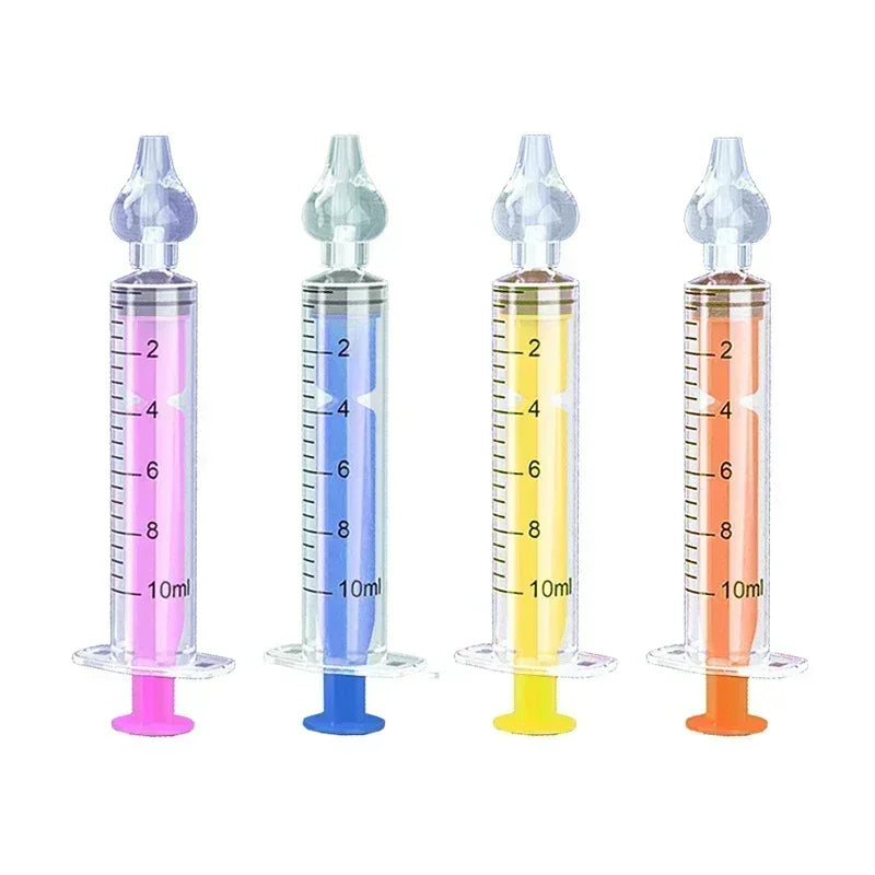 Needle Tube Baby Nasal Aspirator Syringe Baby Nose Cleaner Kids Rhinitis Nasal Washer Reusable Nasal Irrigator Washing for Child SuperFye 4PCS Mixed Color B SuperFye