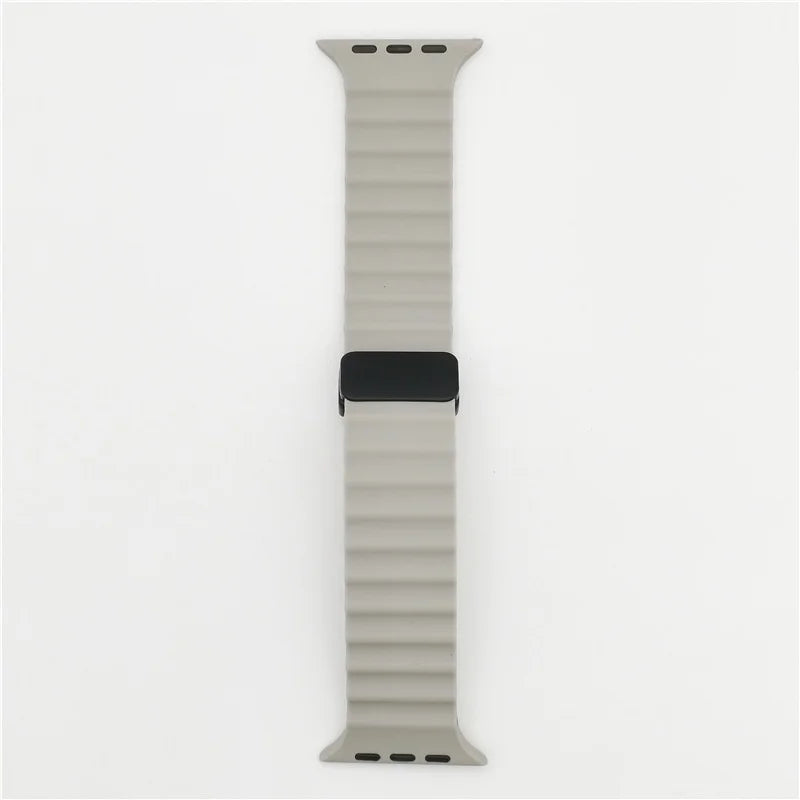 Magnetic Buckle Strap For Apple Watch Band Ultra 2 49mm 45mm 44mm 40mm 41mm 38 42mm Silicone Bracelet iWatch Series 7 6 3 se 8 9 SuperFye Gray / 38mm 40mm 41mm SuperFye