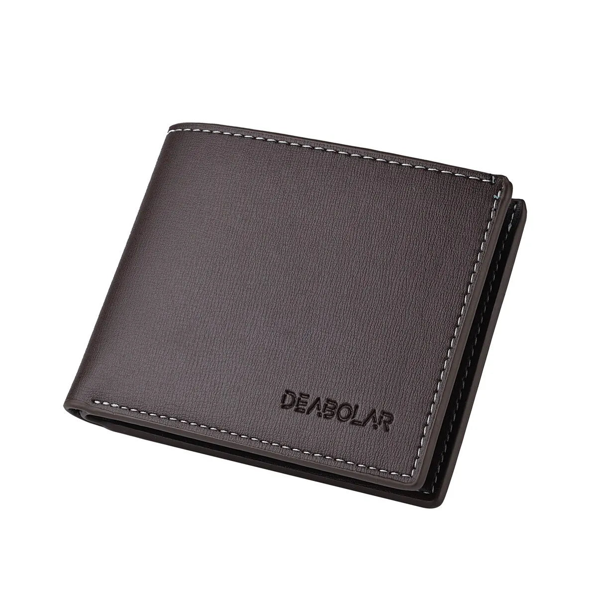 Pu Leather Men Short Wallet Thin Style Folding Young Men Credit Card Holder Wallet SuperFye Brown SuperFye