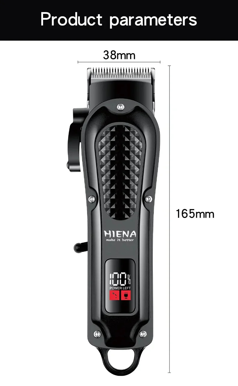 Hiena HYN-212 Electric Hair Clipper UBS Rechargeable Cordless Beard Trimmer Men Powerful Electric Hair Clipper Trimming Tool SuperFye black SuperFye