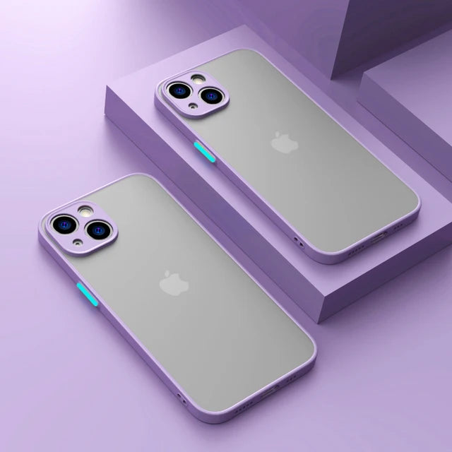 Matte Phone Case for IPhone 13 12 11 14 Pro Max Mini Luxury Soft Silicone Shockproof Case for IPhone X XS Max XR 15 7 8 Plus SE SuperFye For iPhone 13 / Purple SuperFye