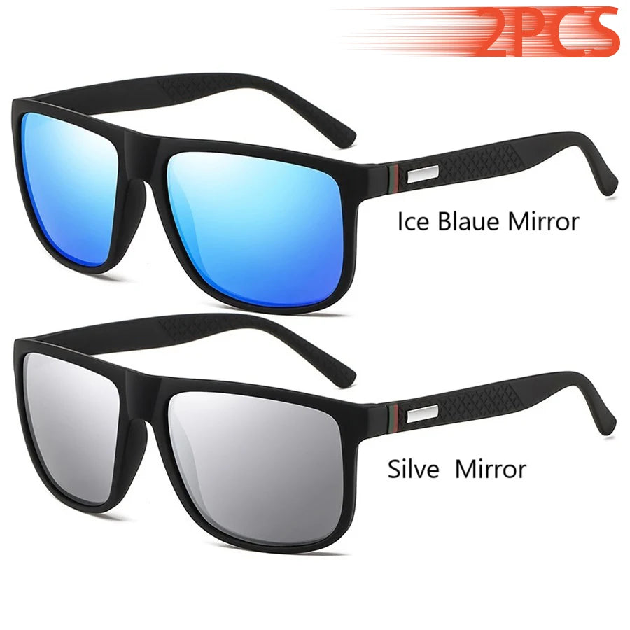 Fashion Vintage Square Sunglasses Men Women Luxury Brand Designer Men's Sun Glasses Driving Fishing UV400 Eyewear Man SuperFye IceBlue-SilveMirror SuperFye