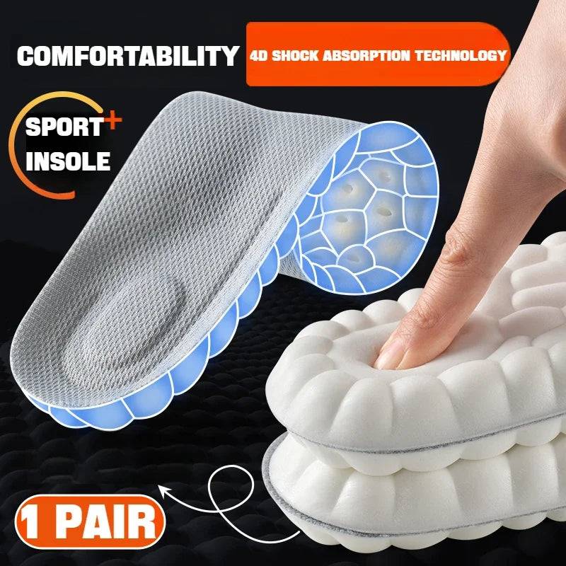 1Pair 4D Soft Shoes Insoles for Feet Plantar Fasciitis Insole Arch Support Orthopedic Inserts Sports Shock Absorption Shoe Pads SuperFye Gray / EU39-40 SuperFye