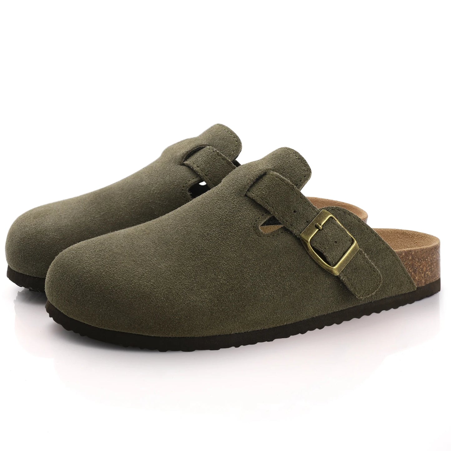 Shevalues Classic Cork Clogs Slippers Women Men Soft Footbed Suede Sandals With Arch Support Trendy Beach Slides Home Men Mules