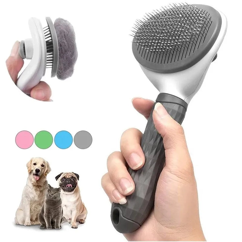 Pet Dog Brush Cat Comb Self Cleaning Pet Hair Remover Brush For Dogs Cats Grooming Tools Pets Dematting Comb Dogs Accessories SuperFye Blue SuperFye