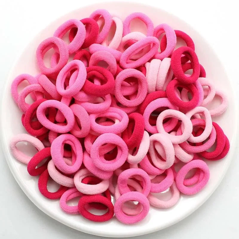 100/200PCS Women Girls Colorful Nylon Elastic Hair Bands Ponytail Hold Small Hair Tie Rubber Bands Scrunchie Hair Accessories SuperFye Colors 5 / 100pcs SuperFye