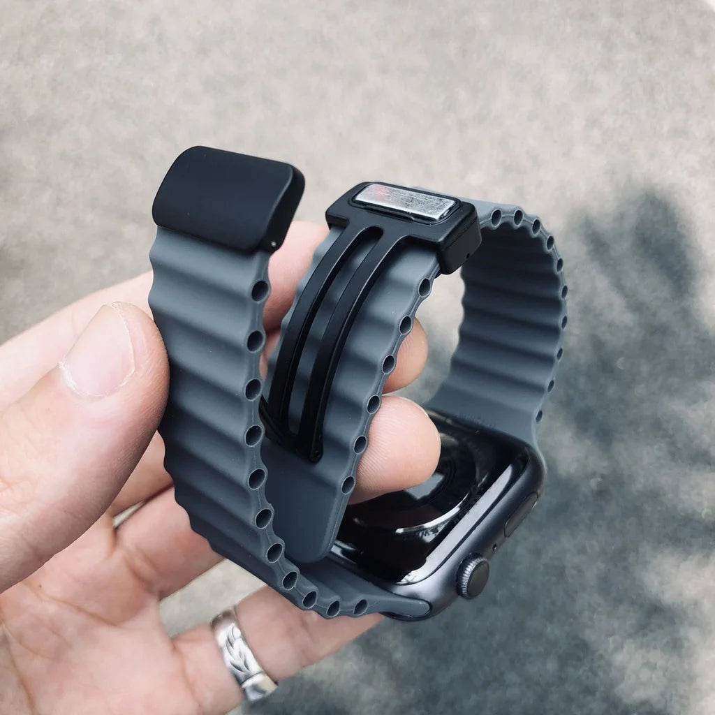 Magnetic Buckle Strap For Apple Watch Band Ultra 2 49mm 45mm 44mm 40mm 41mm 38 42mm Silicone Bracelet iWatch Series 7 6 3 se 8 9 SuperFye Wine Red / 38mm 40mm 41mm SuperFye