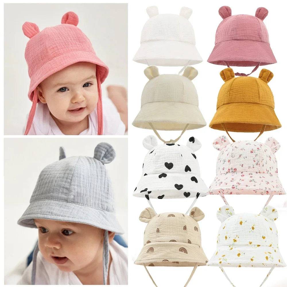 2022 New Autumn Baby Sun Hat Children Outdoor Rabbit Ear Beach Caps Boy Girl Panama Hat Unisex Beach Bucket Hats Bunny Hat SuperFye Gray SuperFye