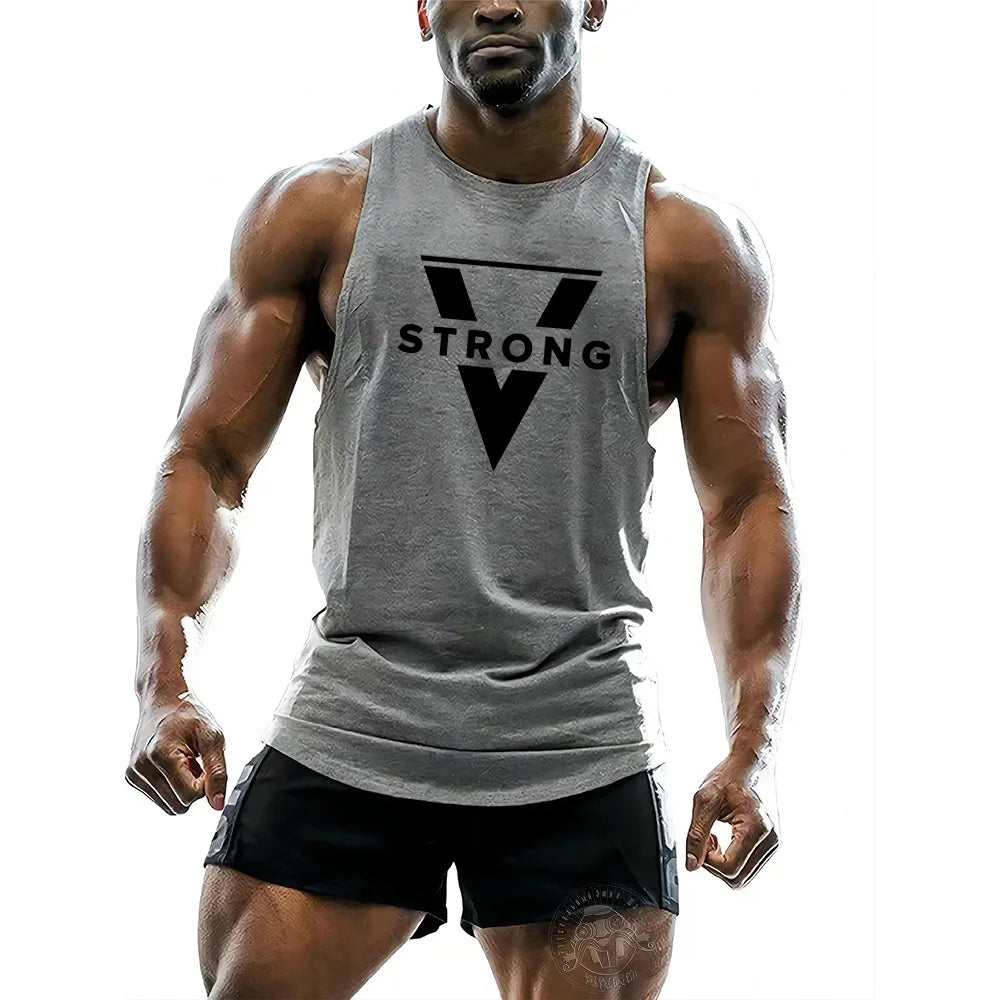 Men's Sleeveless Breathable Fashion Casual Outdoor Fitness Comfortable Quick Drying Vest T-shirt Printed Solid Color Top SuperFye qh / S / No SuperFye