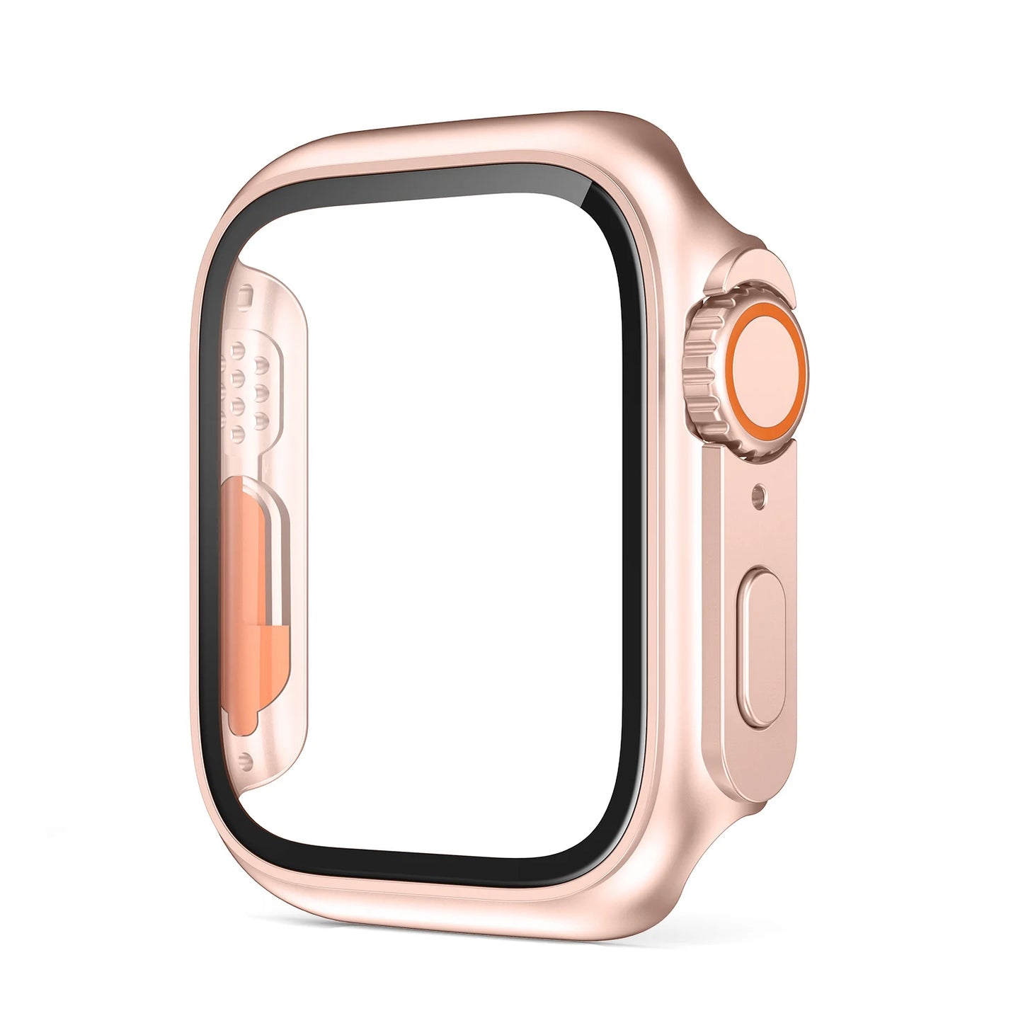 Glass+Case for Apple Watch 44mm 45mm 41mm 40mm 42mm 38mm Screen Protector Cover Change Ultra Bumper iWatch Series 9 8 7 SE 6 5 SuperFye 8-Rose gold / Series456 SE 44MM / CHINA SuperFye