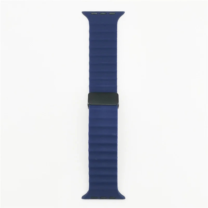 Magnetic Buckle Strap For Apple Watch Band Ultra 2 49mm 45mm 44mm 40mm 41mm 38 42mm Silicone Bracelet iWatch Series 7 6 3 se 8 9 SuperFye Midnight blue / 38mm 40mm 41mm SuperFye