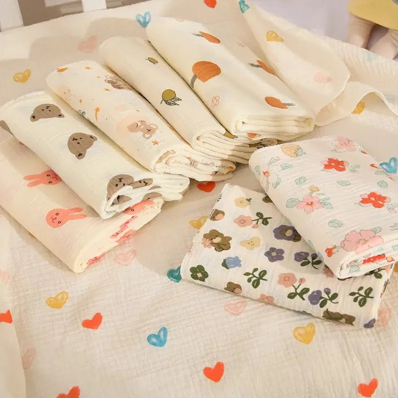 80x80cm Baby Receive Blanket for Newborn Cotton Muslin Swaddle Blanket Bedding Infant Bath Towel Baby Items Mother Kids SuperFye bear SuperFye