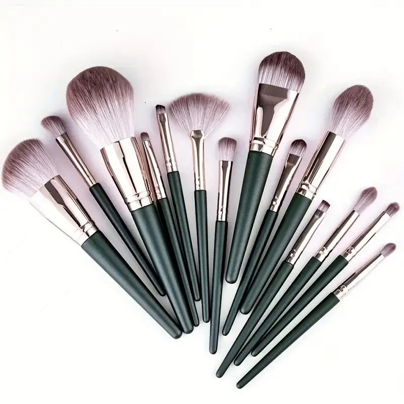 14Pcs Makeup Brushes Set Large Fluffy Soft Eye Shadow Foundation Brush Women Cosmetic Powder Blush Blending Beauty Make Up Tools SuperFye 14 Pcs SuperFye