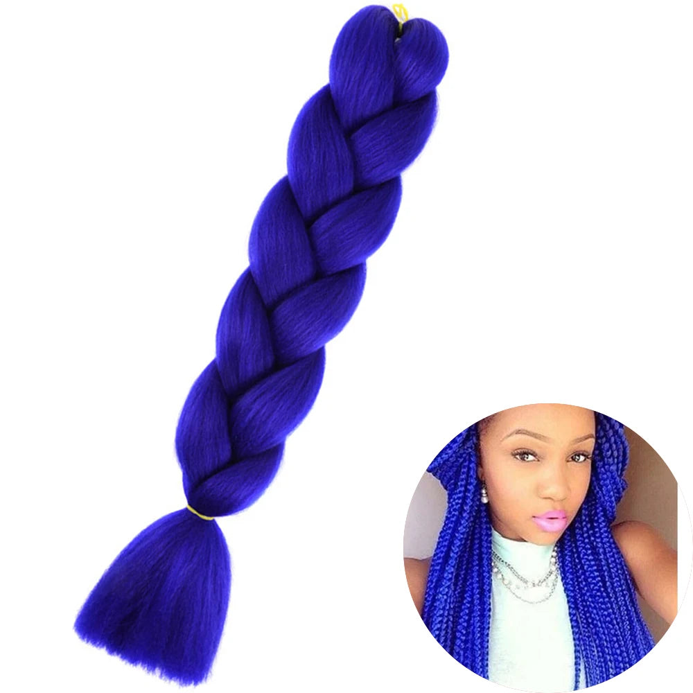 24" Synthetic Yaki Braids Hair kanekalon Ombre Braiding Hair Jumbo Braid Hair Extension For Women Hundreds of colors DIY Hair SuperFye ZITONG-A29 / CHINA / 24inches SuperFye