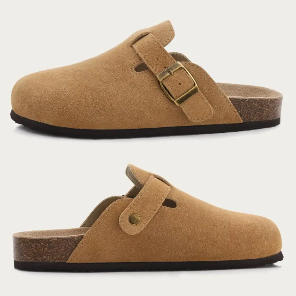 Shevalues Classic Cork Clogs Slippers Women Men Soft Footbed Suede Sandals With Arch Support Trendy Beach Slides Home Men Mules