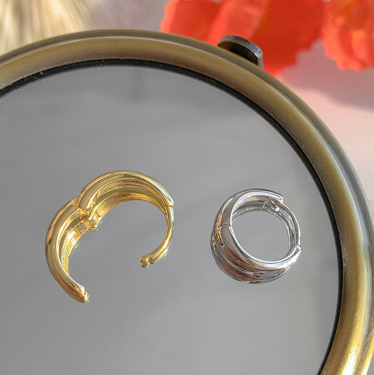 925 Sterling Silver Hot Sale Korean geometric hoop Earrings Simple Temperament Exquisite Hot Semale Sexy Jewelry Gift SuperFye Silver SuperFye