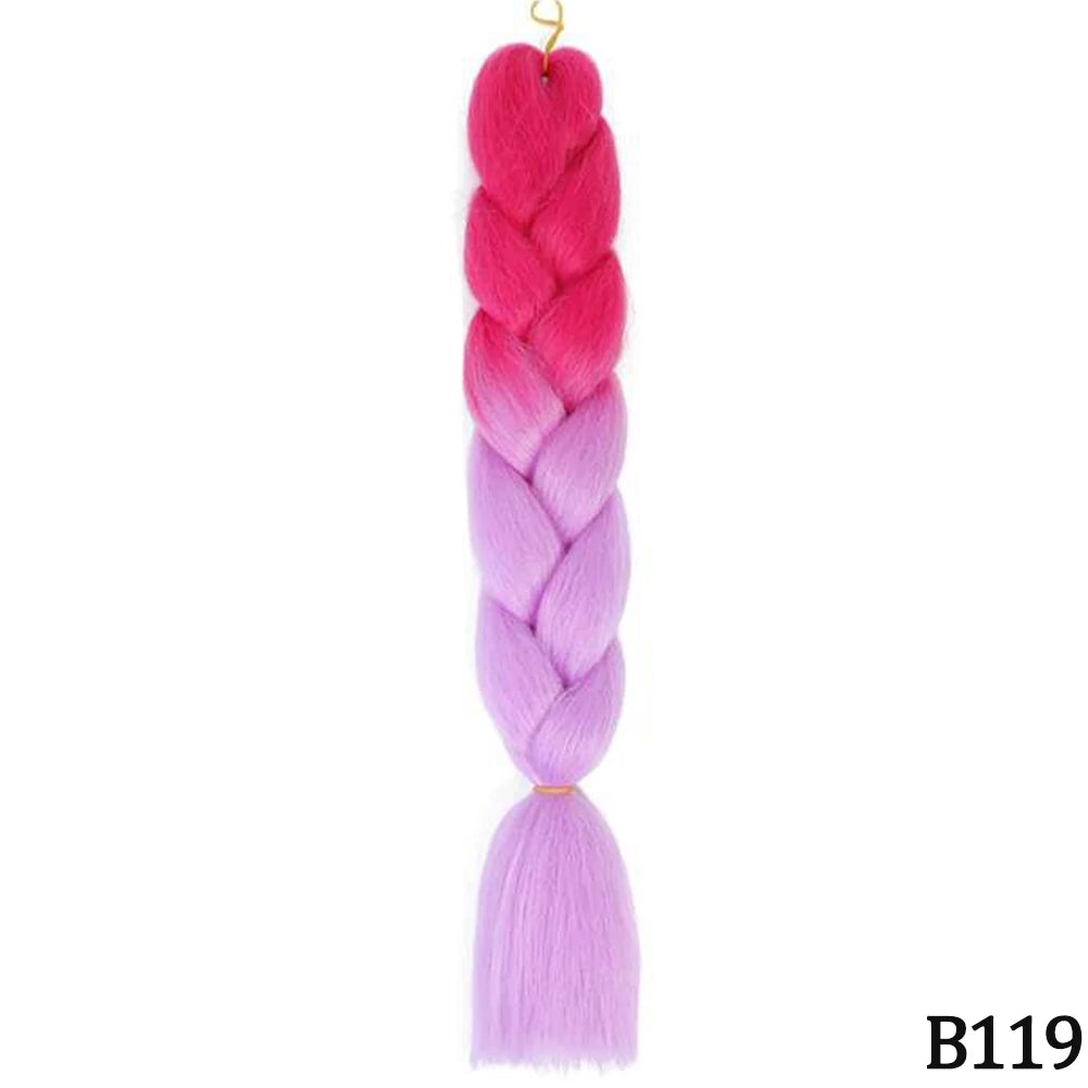 24" Synthetic Yaki Braids Hair kanekalon Ombre Braiding Hair Jumbo Braid Hair Extension For Women Hundreds of colors DIY Hair