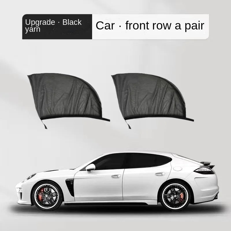 2pcs Car Rear Side Window Sunshade UV Protect Shield Mesh Prevent Mosquito Sunshine Privacy Protection Foldable Curtain SuperFye car front window 2pc SuperFye