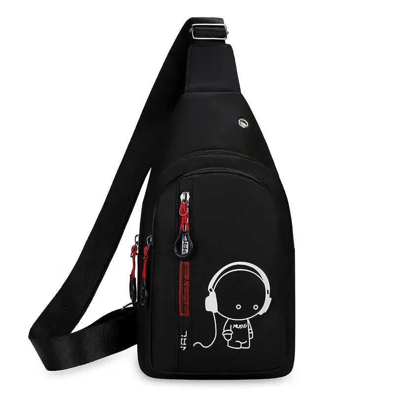 Men's Chest Bag 2024 New Casual Fashion Shoulder Bag Male Hand Crossbody Korean Cycling Backpack SuperFye Heise SuperFye