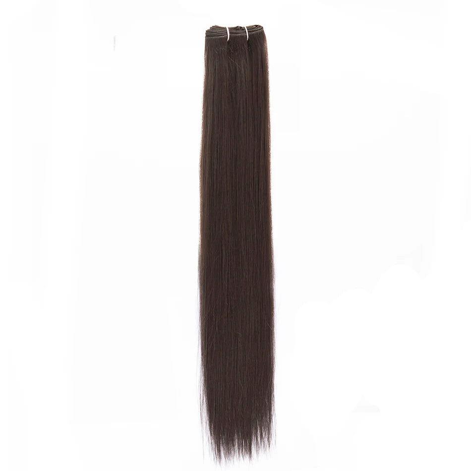 Bone Straight Hair Bundles Salon Natural Hair Extensions Fake Fibers Super Long Synthetic Yaki Straight Hair Weaving Full to End SuperFye Dark Brown / 70cm-28inches / 1pc SuperFye