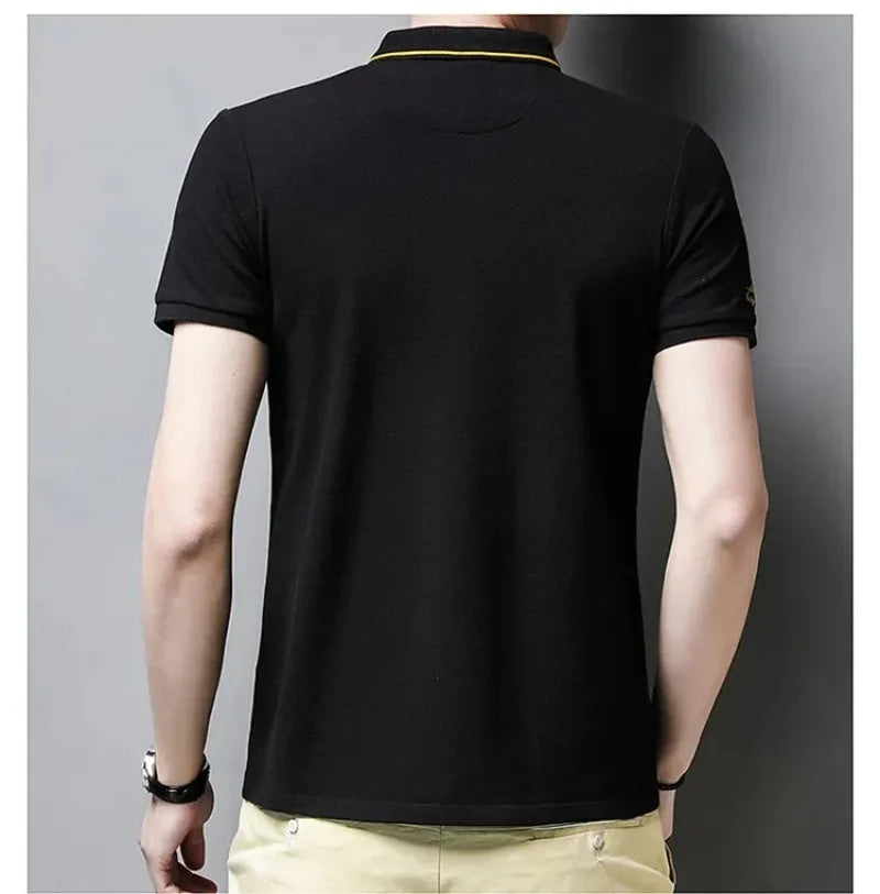 New Summer Korean Embroidered Polo Shirt Men's Luxury Top Casual Lapel Short Sleeve T-shirt Fashion Anti-wrinkle Men T Shirt SuperFye White. / XXXL SuperFye