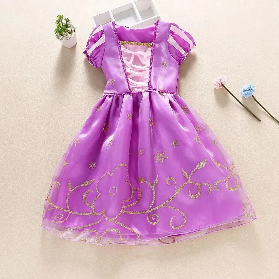 Girls Princess Dress Kids Cinderella Snow White Aurora Sofia Rapunzel Cinderella Halloween Costume Children Birthday Party Dress SuperFye DR07 / 8 Years SuperFye