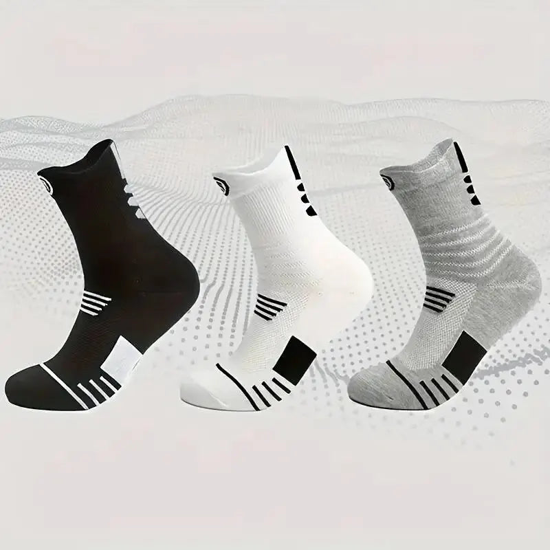 3 Pairs Men's Comfort Fit Cushion Performance Athletic Crew Socks For Outdoor Sports SuperFye 3 Pairs Thickened / Single code SuperFye