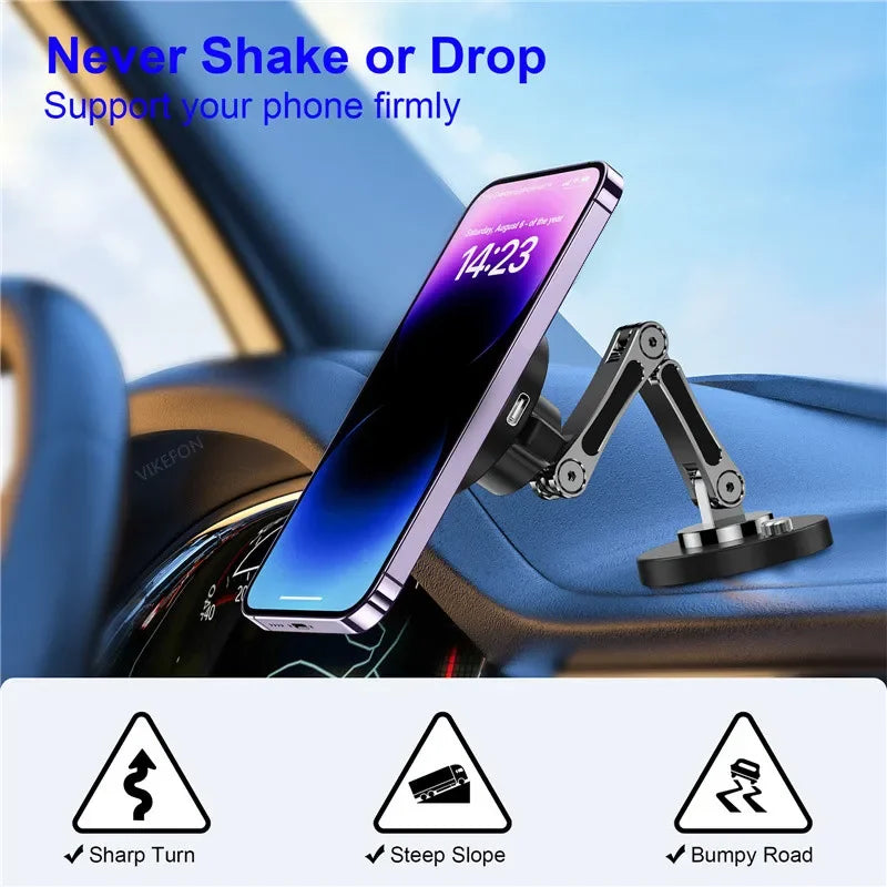 Magnetic Car Wireless Charger Stand Magnet Car Mount Fast Charging Station Phone Holder Bracket For iPhone 15 14 13 12 Pro Max SuperFye NO Wireless Charger SuperFye