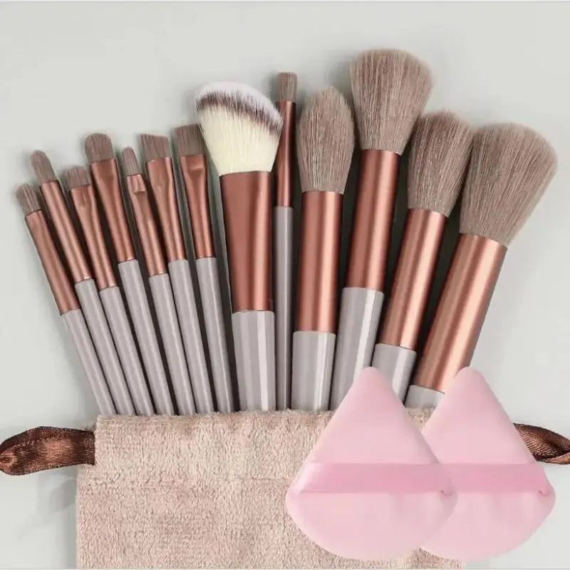 Makeup Brush Set Soft Fluffy Professiona Cosmetic Foundation Powder Eyeshadow Kabuki Blending Make Up Brush Beauty Tool Makeup SuperFye 15pcs brown SuperFye