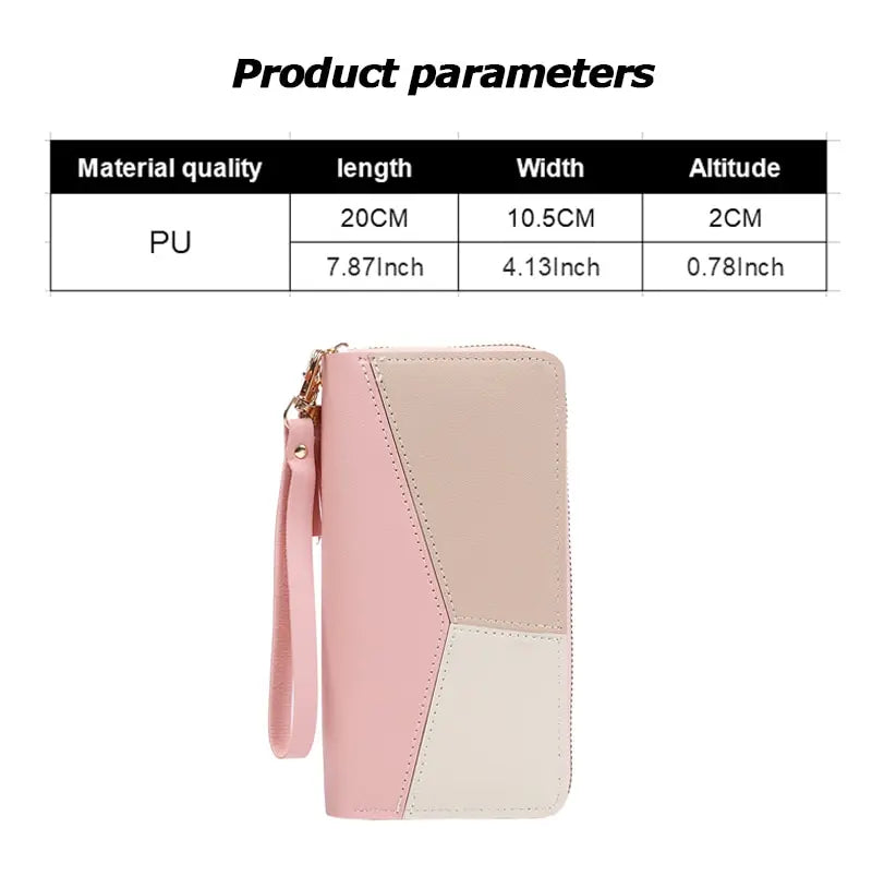 Fashion Zipper Wallets Womens Long Purses Handbags Coin Purse Cards Holder PU Leather Billfold Wallet SuperFye black SuperFye