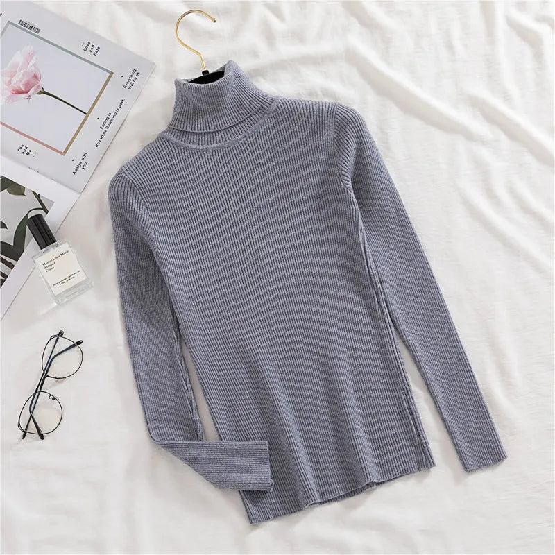 Heliar Women Fall Turtleneck Sweater Knitted Soft Pullovers Cashmere Jumpers Basic Soft Sweaters For Women 2024 Autumn Winter