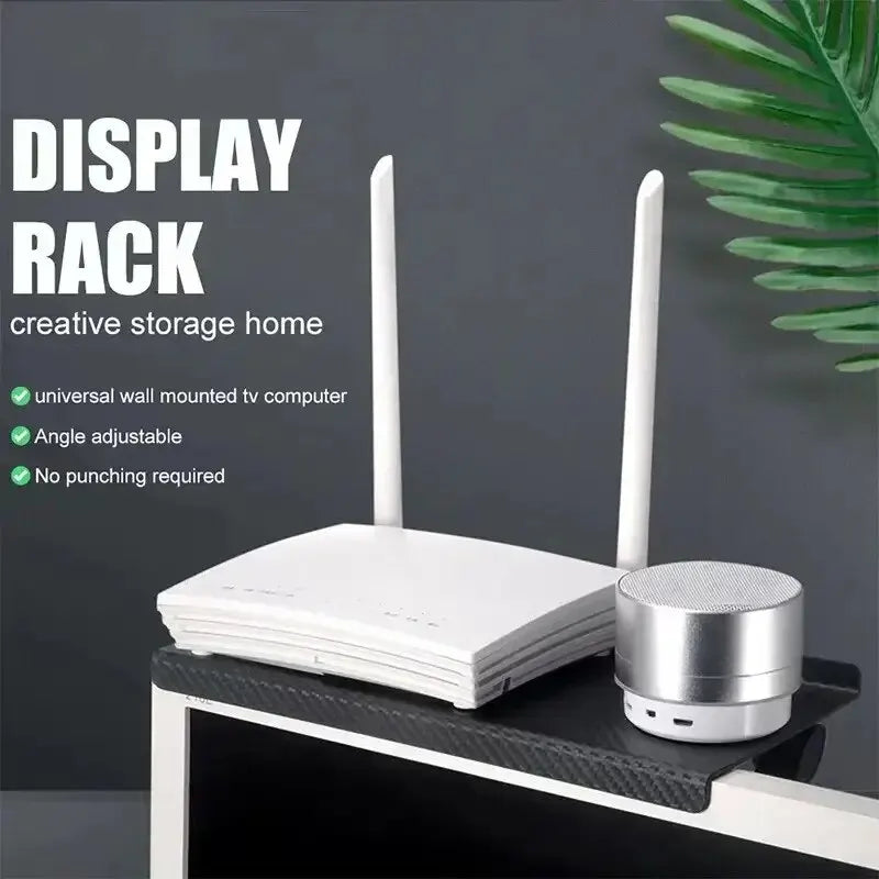 1PC Hot Selling Computer and TV Screen Storage Rack Wireless Router Set-top Box Rack No Perforated Storage Bracket Divine Tool SuperFye small 16.4x11.3cm SuperFye