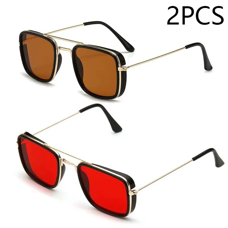 Fashion Sunglasses European and American Metal Small Square Frame Korean Version Glasses Retro Square Sunglasses UV Protection SuperFye WHITE SuperFye