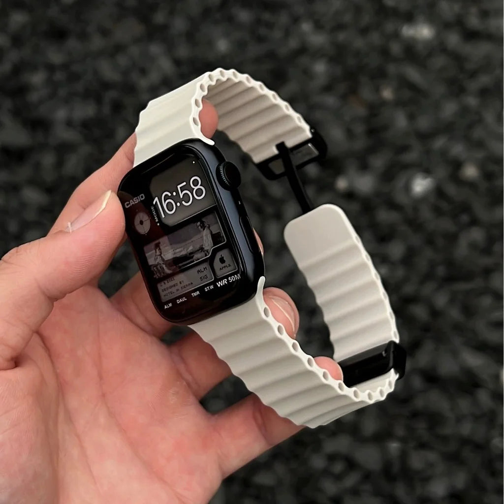 Magnetic Buckle Strap For Apple Watch Band Ultra 2 49mm 45mm 44mm 40mm 41mm 38 42mm Silicone Bracelet iWatch Series 7 6 3 se 8 9 SuperFye Wine Red / 38mm 40mm 41mm SuperFye